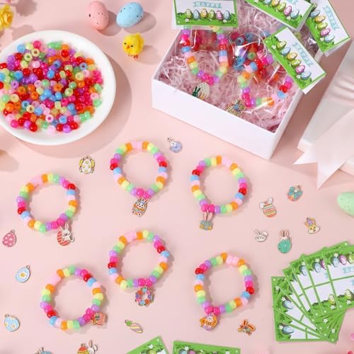 Soulchen 30 Sets Easter Bracelet Craft Kit Beads for Jewelry Making DIY