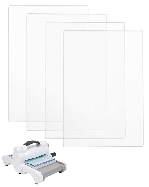 UCEC 4 Pcs Cutting Pads for Die Cutting Machine, Transparent Plastic Plates | Plastic Cutting Pads for Die Cutting Machine, 8.75 x 6 Inch (222 x 152 x 3mm) Plates for Scrapbooking & Die-Cutting Crafts