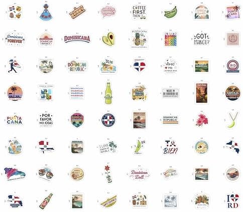 100Pcs Dominican Republic Stickers for Luggage, Water Bottle - Dominican Republic Gifts, Party Supplies & Decorations - Gift for Women & Men