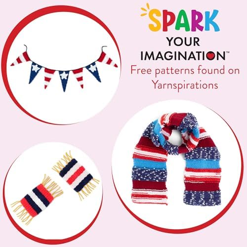 Red Heart Super Craft Kit America, Yarn for Crocheting and Knitting