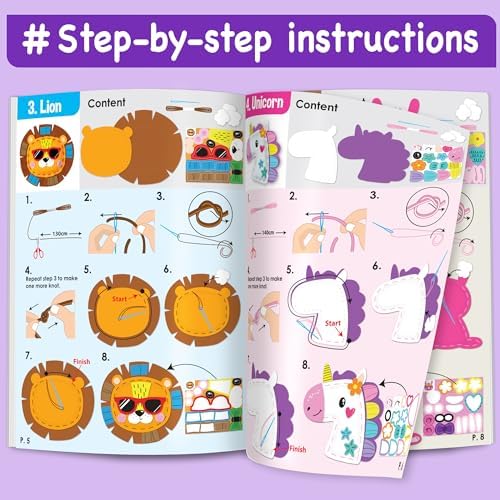 EZCRA Unicorn Sewing Kit for Kids Ages 4-8 - 8 Beginner Projects