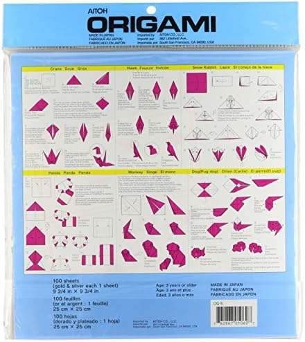 Aitoh Origami Paper 9.75"X9.75" 100/Pkg, Assorted Colors