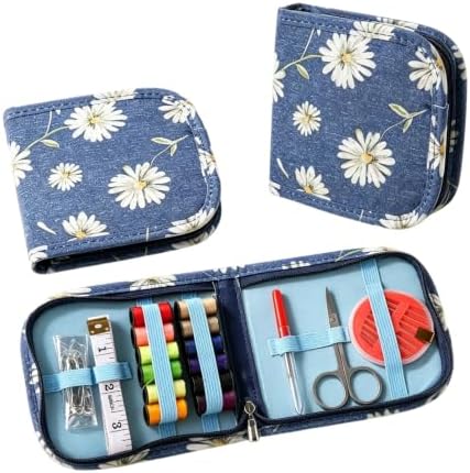 WEDKSUHP Travel Sewing Kit Mini, Basic Sewing Kit for Beginners, Portable Hand Sewing Kit with Scissors Needle and Thread Measuring Tape for Emergency Home Travel