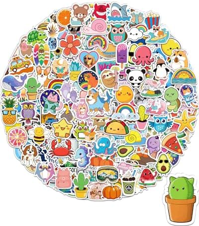 400 Pcs/Pack Water Bottle Stickers for Kids, Cute Vinyl Waterproof Stickers | Party Favors for Girls Teens, Back to School Supplies Gifts, Classroom Prizes, Goodie Bag Stuffers, Teacher Classroom Supplie