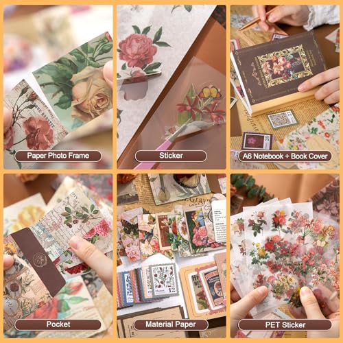 miikoul Vintage Scrapbooking Supplies Kit for Teen Girl Kid Women Diy Gift