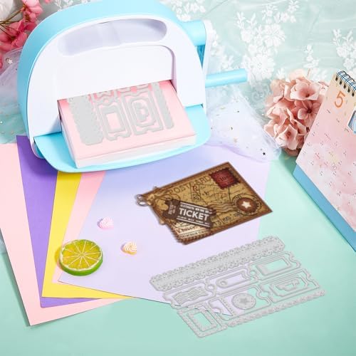 GLOBLELAND Postage Stamp Cutting Dies for Card Making Lace Postcard Ticket Cut Die for DIY Scrapbooking Journal Embossing Paper Craft Decor