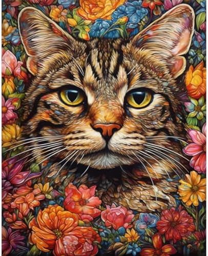 xackcme Paint by Numbers for Adults Cat - Cat Paint by Number on Canvas