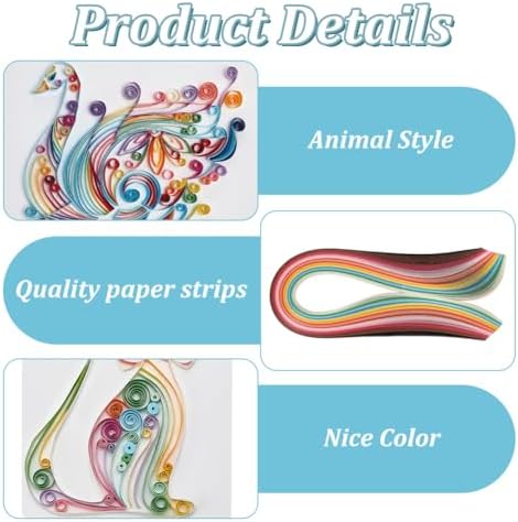WEBEEDY 20 Sets Paper Quilling Kits for Beginners DIY Lovely Animal Quilling Card Making Kits with 36 Colors Strips, 20 Cards, Paper Quilling Tools and Supplies Home Room Wall Art Decor Creative Gift