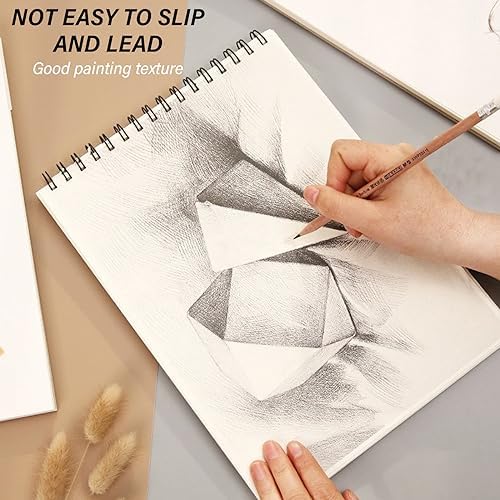 Deokke Sketchbook Top Spiral Bound Sketch Pad, 9 x 12 inch,100GSM Thick Paper,50 Sheets 100 Pages,Art Sketch Book Aesthetic Cute Drawing Writing Paper for Girls Women-Gray Bowknot