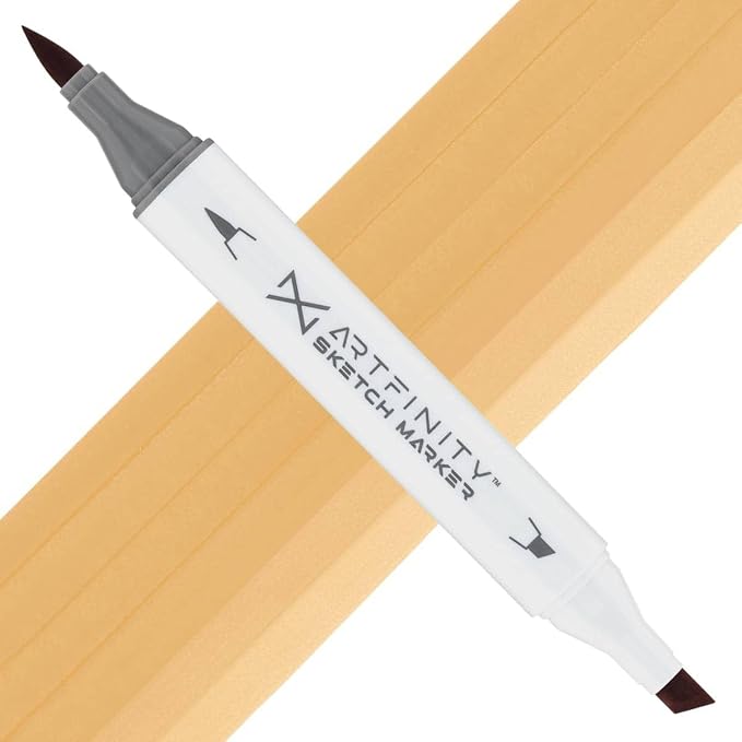 Artfinity Sketch Markers - Mocha Light E1-3, Vibrant, Professional, Dye-Based Alcohol Markers for Artists, Drawing, Travel, & More