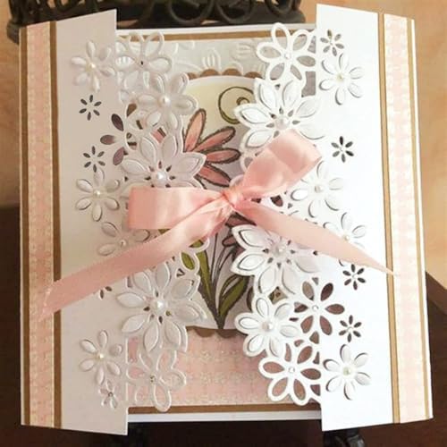 Scrapbooking Die-Cuts for Card Making, Christmas Metal Cutting Dies, Paper Craft Punch Template, Background Embossing Stencils, DIY Album Décor (Lace Frame-5.5x13.5cm)