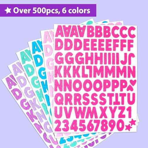 KRAFUN 500+ Felt Letter Stickers for Kids Ages 3+ | Alphabet Set