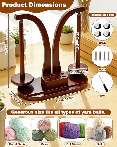 FIVEIZERO Double Magnetic Yarn Holder for Crocheting and Knitting