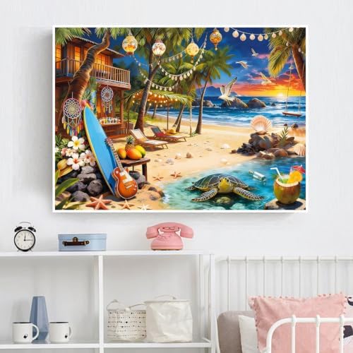 Tropical Beach Diamond Art Kits for Adult Diamond Painting Kit for Beginner