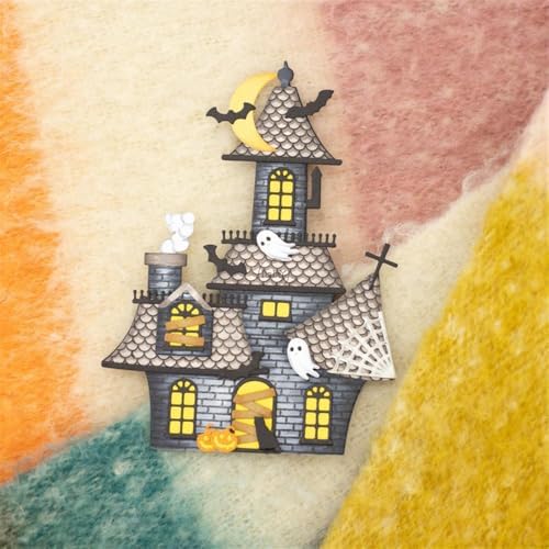Halloween Patchwork House Spider Web Metal Cutting Dies for Card Making