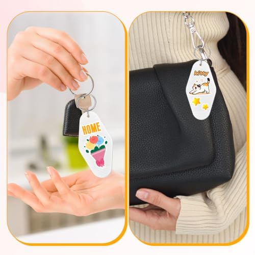 BLMHTWO 20PCS Blank Hotel Keychain Vintage Motel Keychain for DIY Keychains
