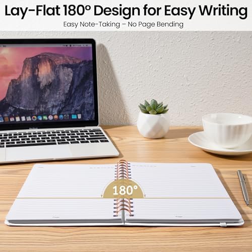 Lined Spiral Journal Notebook, A5 College Ruled Notebook for Note-Taking