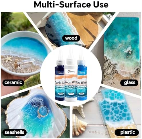 Ocean White Epoxy Resin Pigment 100ml/3.4 fl.oz, High Concentration Liquid Colorant for Resin Art, Ideal for Creating Waves, Cells, and Unique DIY Crafts