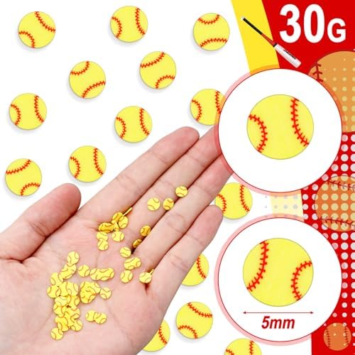 Weysat 30g Polymer Clay Softball Slices 0.2 Inch Softball Sprinkles