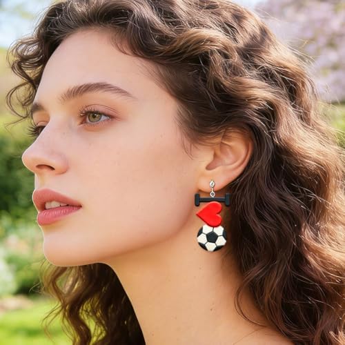 15Pcs Football Polymer Clay Cutters Set Cheer Clay Earrings Cutters for Adults Polymer Jewelry Cutter with Earrings Accessories DIY Craft Supplies