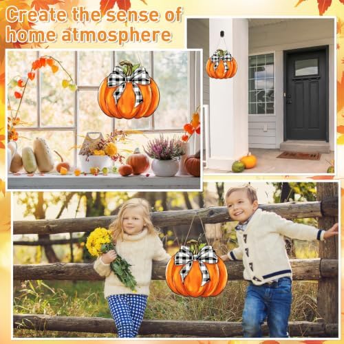 Unfinished Fall Wreaths Wood Crafts to Paint Set of 3, 11" Bulk Autumn Pumpkin Wreath Ornaments for Painting, Unfinished Wood Cutouts DIY Ornaments for Front Door with Ropes