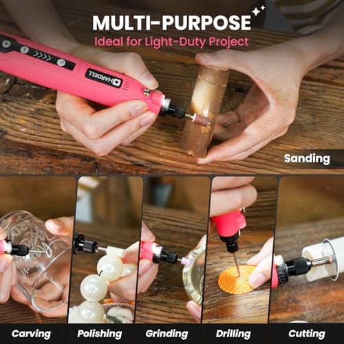 HARDELL Mini Cordless Rotary Tool, 4V 129pcs Rechargeable Rotary Tool Kit | USB Charging Multi-Purpose DIY Tool for Sanding, Polishing, Drilling, Engraving, Woodworking, Craft