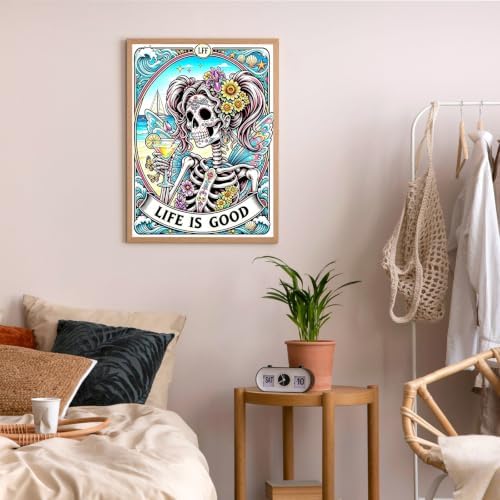 Skull Diamond Art Kits for Adults Beginners, Diamond Painting Kits 12x16 in | Diamond Painting Kits for Adults Beginners, Gem Art, 5D Full Drill, DIY Arts and Crafts for Gift Home or Decor