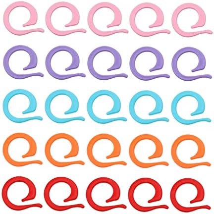 Hilsayum 120pcs Knitting Stitch Rings Plastic Stitch Markers with Transparent Storage Box Multicolor Crochet Locking Ring for DIY Sewing (Multicolor)