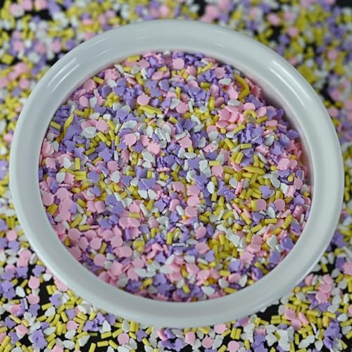 LIKETURE Fake Sprinkles 110g Polymer Clay Sprinkles for Slime Resin Faux Sprinkles Craft Fake Candy Sprinkle for Shaker Card Phone Case DIY Crafts (Butterfly-110G)