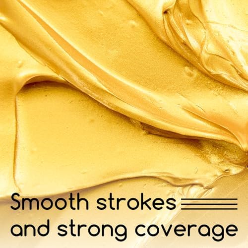 MEEDEN Metallic Acrylic Paint Set: Gold Silver Copper Paint 3 Color x 300ml