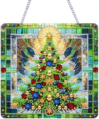 VeGuude Christmas Diamond Art Kits for Adults, DIY Acrylic Hanging Ornament