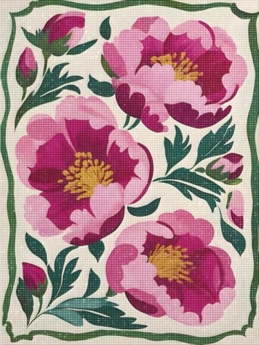Flowers Diamond Art Kits for Adults,Diamond Painting Kits for Beginner
