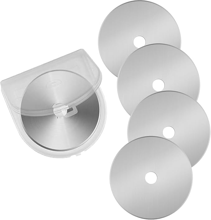 60mm Rotary Cutter Blades 5-Pack Replacement Blades Fits Fiskars, OLFA,Martelli,Dremel,Truecut,DAFA for Quilting Scrapbooking Sewing Arts & Crafts Sharp and Durable Cutter Blade (silver)
