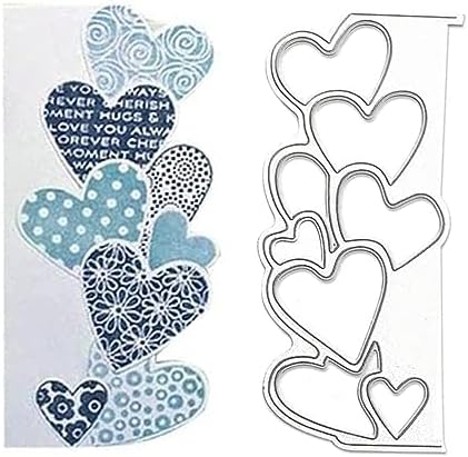 Scrapbooking Die-Cuts for Card Making, Christmas Metal Cutting Dies, Paper Craft Punch Template, Background Embossing Stencils, DIY Album Décor (Heart Border-12.5x5.7cm)