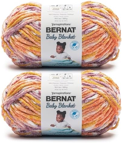 Bernat Baby Blanket Yarn for Crocheting Soft, Sunset
