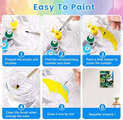 bleihum Cocktail Paint by Numbers Kit for Adults 16x20inch