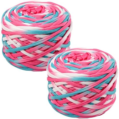 800g T-Shirt Yarn, 260 Yards Elastic Fabric Crochet DIY 11