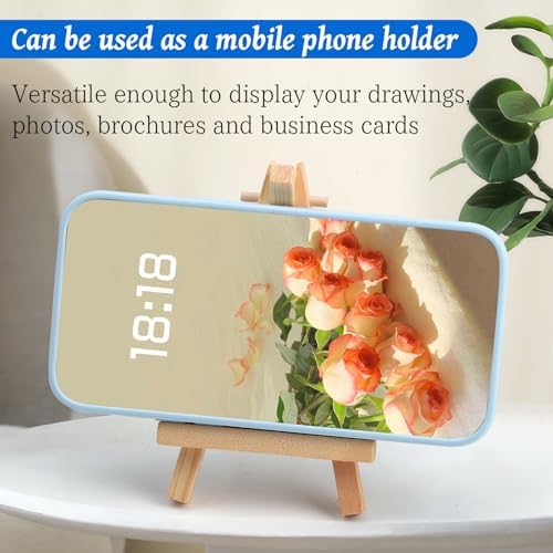 16 Pcs 5 Inch Mini Wood Display Easel, A-Shaped Small Wood Easel for Displaying Small Canvases, DIY Crafts, Photos, Gift, Home Decoration