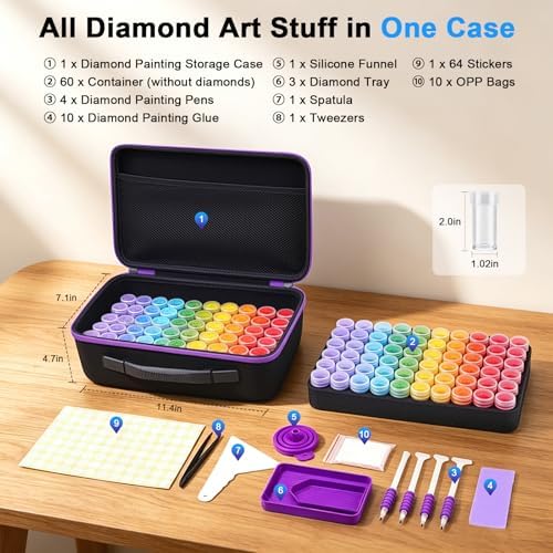 ZORETCO Diamond Art Storage - 120 Containers Diamond Art Kits for Adults