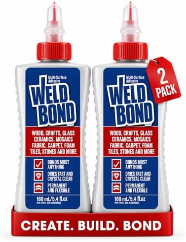 Weldbond Multi-Surface Glue Non Toxic for Mosaic Wood Craft 5.4oz (2 Pack)