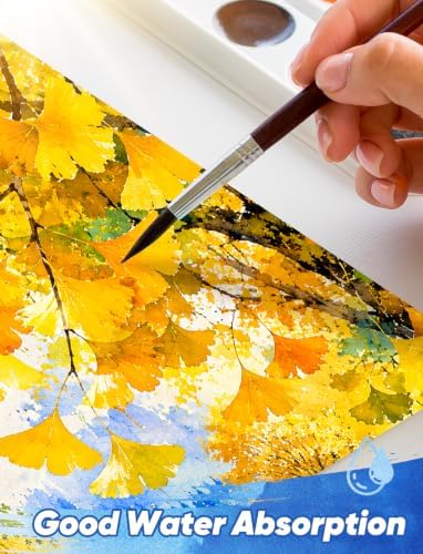 82 Sheets Watercolor Paper Bulk 9"x12", 110lb/230gsm Cold Press Thick