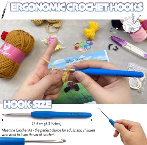 Axolotl Crochet Kit for Beginners, Learn to Crochet Pencil Bag Starter Set with Video Tutorial & Crocheting Manual, Easy Yarn Knitting Kit for Adult, DIY Amigurumi Birthday Xmas Gift Idea