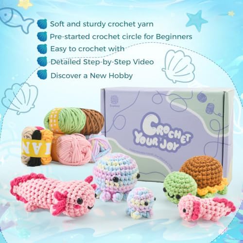 Zummipals Crochet Kit for Beginners Crochet Set w Step-by-Step Video Guides