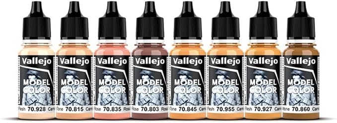 Vallejo - Model Color Face & Skin Tones Set | Modeling Acrylic Paints | 8 bottles x 18 ml (0.60 fl.oz.)
