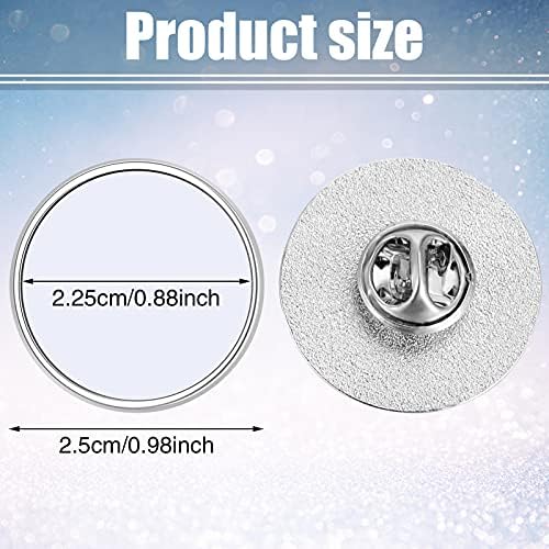 Hicarer 30 Pieces Sublimation Blank Pins Button Pin Badge DIY Button Badge Sublimation Silver Blank Base Pins for DIY Craft Making School Supplies