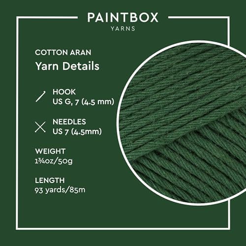 Paintbox Yarns 100% Cotton Aran Yarn 1.76oz / 50g, 93yds / 85m