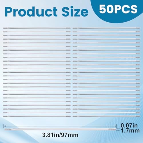 50PCS Beadable Pen Extender Rods, 97 mm/ 3.81 Inch Beaded Metal Rods