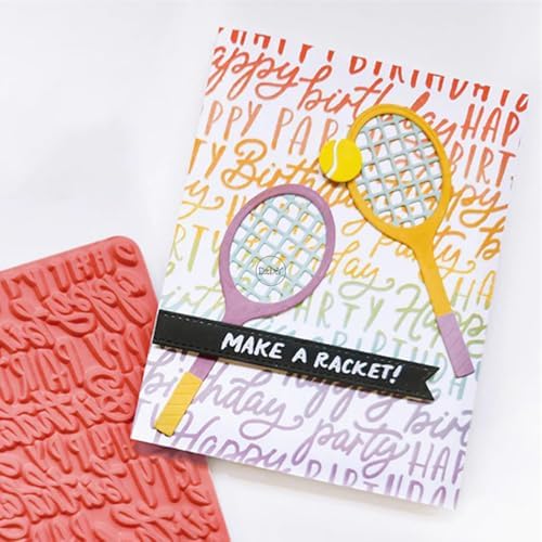 Patchwork Tennis Racket and Ball Metal Cutting Dies for Card Making