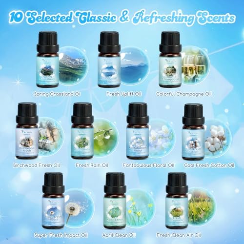 Clean Fragrance Oils Set for Diffuser, Essential Oils for Laundry