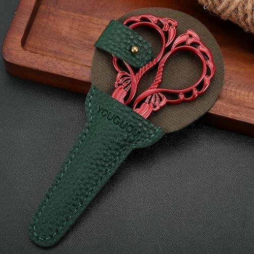 YOUGUOM Small Sewing Scissors, Little Embroidery Shears with Cover